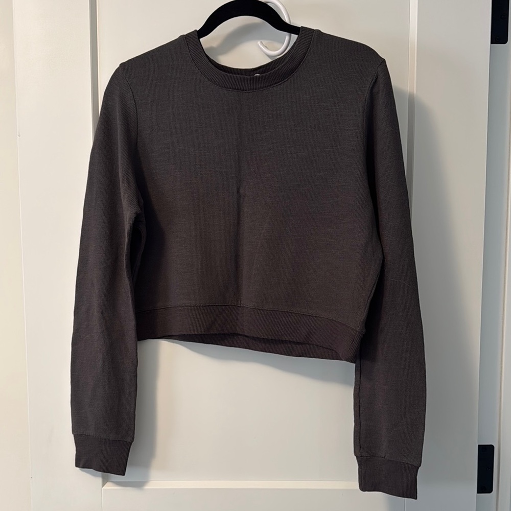 Dark Gray Cropped Sweatshirt